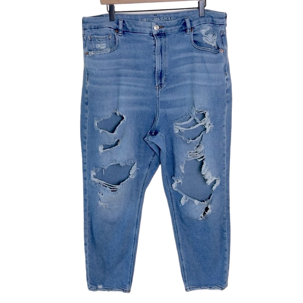 American Eagle Distressed Curvy Mom Jean Sz 20 Plus Size Stretch